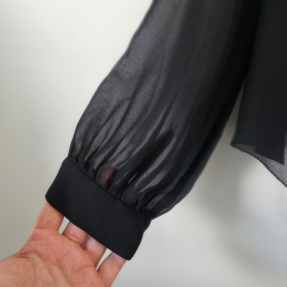 Wilfred Aritzia Valencia Fet'e Chiffon Blouse black Size Large - Picture 5 of 14